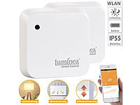 Luminea Home Control 2er-Set Wetterfeste WLAN-Licht & Dämmerungs-Sensoren mit App, IP55
