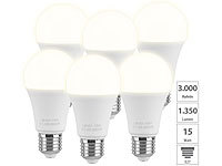 Luminea 6er-Set High-Power-LED-Lampen, E27, 11 Watt, 3000 K, E, warmweiß