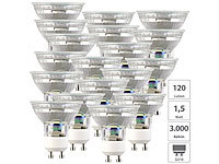 Luminea 18er-Set LED-Spotlights, Glasgehäuse, GU10, 1,5 W, 120 Lumen; LED-Tropfen E27 (warmweiß) LED-Tropfen E27 (warmweiß) LED-Tropfen E27 (warmweiß) LED-Tropfen E27 (warmweiß) 