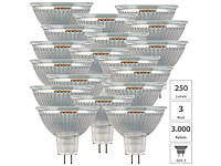 Luminea 18er-Set LED-Spots mit Glasgehäuse GU5.3, 3 W, 250 lm; LED-Tropfen E27 (warmweiß) LED-Tropfen E27 (warmweiß) 