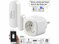 Luminea Home Control Smarte Steuerung für Abluft, Heizung, Licht, WLAN-Sensor & -Steckdose; WLAN-Steckdosen mit Stromkosten-Messfunktion, WLAN-LED-Lampen E27 RGBW WLAN-Steckdosen mit Stromkosten-Messfunktion, WLAN-LED-Lampen E27 RGBW WLAN-Steckdosen mit Stromkosten-Messfunktion, WLAN-LED-Lampen E27 RGBW 