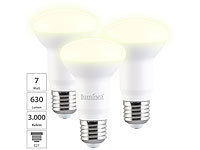 Luminea 3er-Set LED-Reflektor E27, 8 W (ersetzt 60 W), 806 lm, warmweiß 3000 K