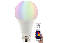 Luminea Home Control WLAN-LED-Lampe, komp. mit Amazon Alexa & Google Assistant, E27, RGBW; WLAN-Steckdosen mit Stromkosten-Messfunktion WLAN-Steckdosen mit Stromkosten-Messfunktion 