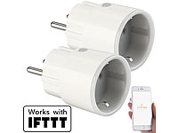 Luminea Home Control 2er-Set Mini WLAN-Steckdose, App, f. Amazon Alexa, Google Assist., 16A; WLAN-Steckdosen WLAN-Steckdosen