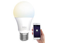 Luminea Home Control WLAN-LED-Lampe, E27, 806 lm, für Amazon Alexa & Google Assistant, CCT