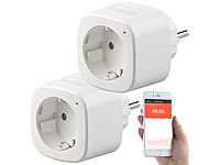 Luminea Home Control 2er-Set WLAN-Steckdosen, Amazon Alexa & Google Assistant komp., 16 A