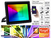 Luminea Home Control WLAN-Fluter, RGB-CCT-LEDs, App, Sprachsteuerung, 3.750 lm, 50 W, IP65