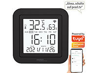 Luminea Home Control Alexa-Fernbedienung, Alexa-IR-Fernbedienung; WLAN-Temperatur- & Luftfeuchtigkeits-Sensoren mit App-Auswertungen WLAN-Temperatur- & Luftfeuchtigkeits-Sensoren mit App-Auswertungen WLAN-Temperatur- & Luftfeuchtigkeits-Sensoren mit App-Auswertungen WLAN-Temperatur- & Luftfeuchtigkeits-Sensoren mit App-Auswertungen 