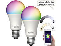 Luminea Home Control WLAN Glühbirne E27, Smart-Home-Leuchtmittel; WLAN-LED-Filament-Lampe E27 weiß WLAN-LED-Filament-Lampe E27 weiß WLAN-LED-Filament-Lampe E27 weiß WLAN-LED-Filament-Lampe E27 weiß 