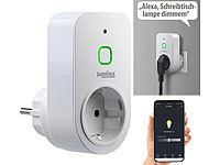 Luminea Home Control dimmbare Steckdose, dimmbare WLAN Steckdose; WLAN-Steckdosen mit Stromkosten-Messfunktion WLAN-Steckdosen mit Stromkosten-Messfunktion WLAN-Steckdosen mit Stromkosten-Messfunktion WLAN-Steckdosen mit Stromkosten-Messfunktion
