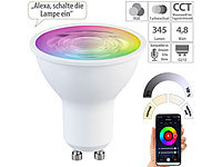 Luminea Home Control LED-Spot GU10, RGB-CCT, 4,8W (ersetzt 35W), 345 lm, ZigBee-kompatibel; WLAN-LED-Lampen E27 RGBW 