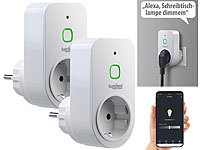 Luminea Home Control LED Dimmer, Steckdose dimmbar, Dimmersteckdose; WLAN-Steckdosen mit Stromkosten-Messfunktion WLAN-Steckdosen mit Stromkosten-Messfunktion WLAN-Steckdosen mit Stromkosten-Messfunktion WLAN-Steckdosen mit Stromkosten-Messfunktion