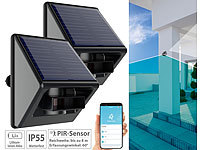 Luminea Home Control 2er-Set Outdoor-PIR-Sensoren, Solarpanel, App, IP55, ZigBee-kompatibel