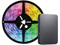 ; USB-WLAN-LED-Streifen-Set in RGB mit Sprach- & Soundsteuerung 