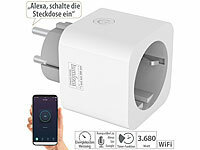 Luminea Home Control WLAN-Steckdose mit Energiekostenmesser, App-, Timer & Sprachsteuerung