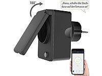 Luminea Home Control Außensteckdose WLAN; WLAN-Steckdosen mit Stromkosten-Messfunktion WLAN-Steckdosen mit Stromkosten-Messfunktion WLAN-Steckdosen mit Stromkosten-Messfunktion 