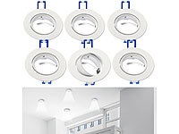 Luminea LED Einbaufassung, Funksockel, Einbaurahmen; LED-Spots GU10 (warmweiß) LED-Spots GU10 (warmweiß) LED-Spots GU10 (warmweiß) 