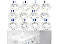 Luminea 12er-Set Einbaustrahler-Rahmen, einstellbarer Abstrahlwinkel, weiß