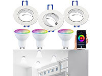Luminea Lampensockel, Fassung Einbaustrahler; LED-Spots GU10 (warmweiß) LED-Spots GU10 (warmweiß) LED-Spots GU10 (warmweiß) LED-Spots GU10 (warmweiß) 