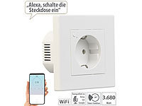 Luminea Home Control WLAN-Unterputz-Steckdose mit Stromverbrauch-Messung, App, 3.680 W