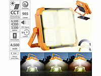 Luminea Solar-Akku-Strahler mit CCT-LEDs und Powerbank, 1000 lm, dimmbar; Wasserfeste LED-Fluter (warmweiß) Wasserfeste LED-Fluter (warmweiß) 
