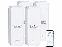 Luminea Home Control Thermometer, Bluetooth; Outdoor-WLAN-Steckdosen mit Strommess-Funktion, WLAN-Temperatur- & Luftfeuchtigkeits-Sensoren mit App-Auswertungen Outdoor-WLAN-Steckdosen mit Strommess-Funktion, WLAN-Temperatur- & Luftfeuchtigkeits-Sensoren mit App-Auswertungen Outdoor-WLAN-Steckdosen mit Strommess-Funktion, WLAN-Temperatur- & Luftfeuchtigkeits-Sensoren mit App-Auswertungen 
