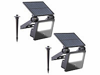 Luminea LED Außenleuchte Solar, Solar Außenleuchte Garten; LED-Solar-Fluter mit Bewegungsmelder LED-Solar-Fluter mit Bewegungsmelder LED-Solar-Fluter mit Bewegungsmelder 