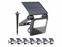 Luminea Erdspieß Solarleuchte, LED Solar Leuchte außen Garten; LED-Solar-Fluter mit Bewegungsmelder LED-Solar-Fluter mit Bewegungsmelder LED-Solar-Fluter mit Bewegungsmelder 