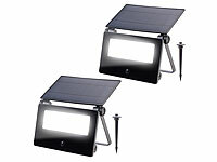 Luminea Wandleuchten, Gartenlampe mit Bewegungsmelder; LED-Solar-Fluter mit Bewegungsmelder LED-Solar-Fluter mit Bewegungsmelder LED-Solar-Fluter mit Bewegungsmelder 