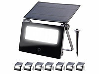 Luminea Solar-Gartenspieß, Gartenbeleuchtung Solar Set; LED-Solar-Fluter mit Bewegungsmelder LED-Solar-Fluter mit Bewegungsmelder LED-Solar-Fluter mit Bewegungsmelder 