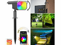 Luminea Home Control Solarlampen Erdspiess, Erdspiess-Aussen-Strahler