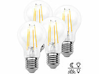 Luminea E27 Filament-Lampen, Glühbirne mit Dämmerungsschalter