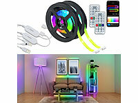 Luminea Home Control LED Band, LED-Stripes RGB, LED-Strips RGB; WLAN-LED-Steh-/Eck-Leuchten mit App WLAN-LED-Steh-/Eck-Leuchten mit App WLAN-LED-Steh-/Eck-Leuchten mit App WLAN-LED-Steh-/Eck-Leuchten mit App 