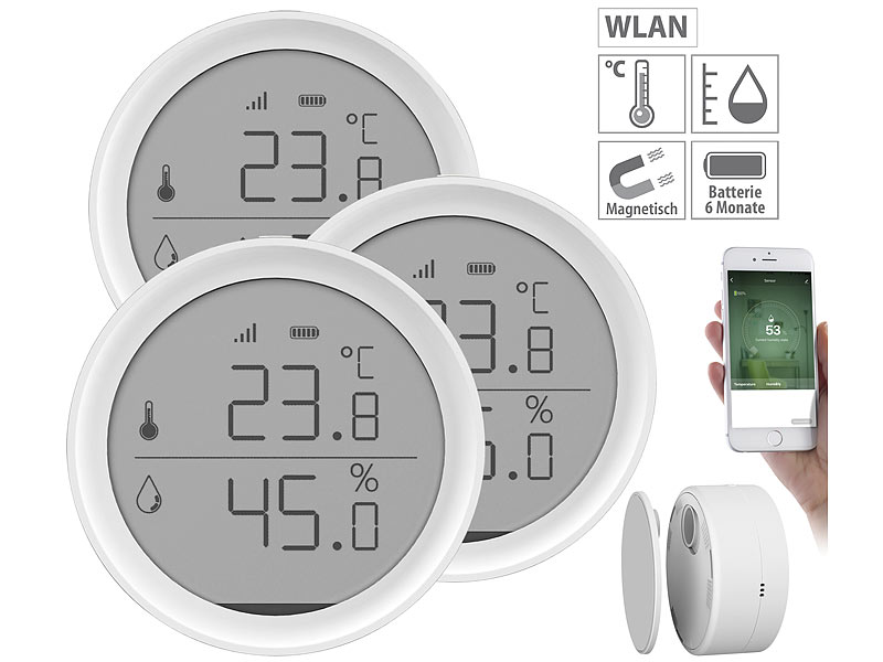 ; sensore di temperatura e umidità esterno e interno WLAN, igrometro, IP65 sensore di temperatura e umidità esterno e interno WLAN, igrometro, IP65 sensore di temperatura e umidità esterno e interno WLAN, igrometro, IP65 
