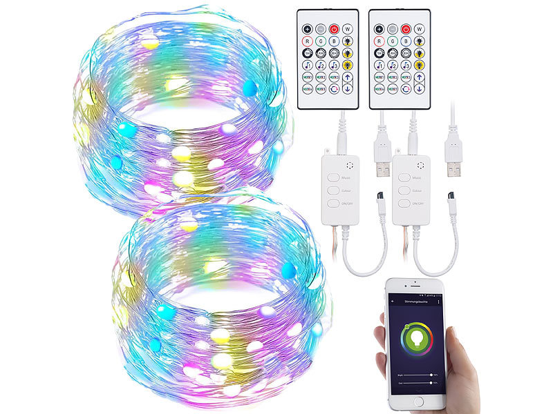 ; USB-WLAN-LED-Streifen-Set in RGB mit Sprach- & Soundsteuerung USB-WLAN-LED-Streifen-Set in RGB mit Sprach- & Soundsteuerung USB-WLAN-LED-Streifen-Set in RGB mit Sprach- & Soundsteuerung USB-WLAN-LED-Streifen-Set in RGB mit Sprach- & Soundsteuerung 