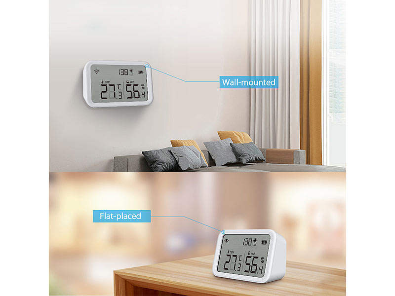 ; WLAN-Temperatur- & Luftfeuchtigkeits-Sensoren mit App-Auswertungen WLAN-Temperatur- & Luftfeuchtigkeits-Sensoren mit App-Auswertungen WLAN-Temperatur- & Luftfeuchtigkeits-Sensoren mit App-Auswertungen WLAN-Temperatur- & Luftfeuchtigkeits-Sensoren mit App-Auswertungen 
