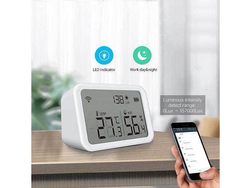; WLAN-Temperatur- & Luftfeuchtigkeits-Sensoren mit App-Auswertungen WLAN-Temperatur- & Luftfeuchtigkeits-Sensoren mit App-Auswertungen WLAN-Temperatur- & Luftfeuchtigkeits-Sensoren mit App-Auswertungen WLAN-Temperatur- & Luftfeuchtigkeits-Sensoren mit App-Auswertungen 