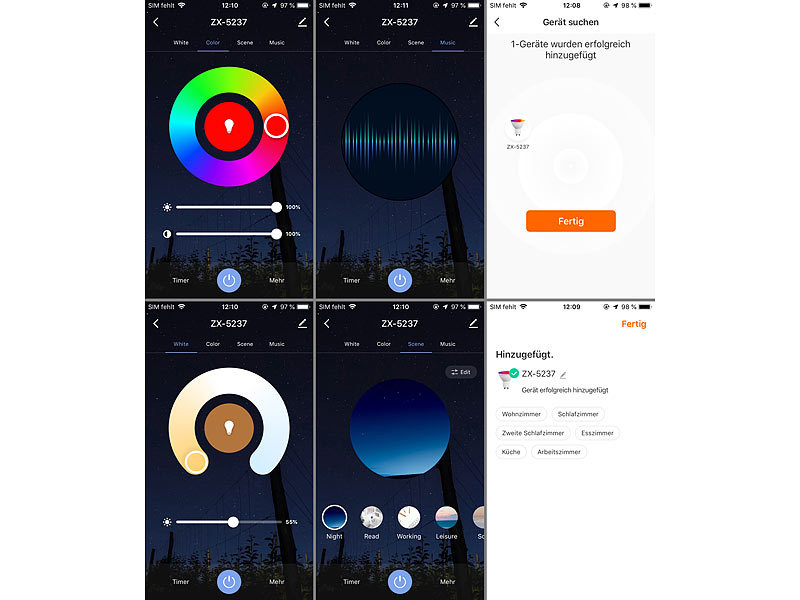 ; WLAN-LED-Lampen E27 RGBW WLAN-LED-Lampen E27 RGBW WLAN-LED-Lampen E27 RGBW 