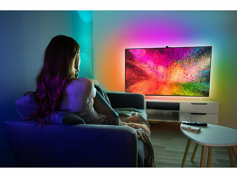 ; USB-WLAN-LED-Streifen-Set in RGB mit Sprach- & Soundsteuerung USB-WLAN-LED-Streifen-Set in RGB mit Sprach- & Soundsteuerung USB-WLAN-LED-Streifen-Set in RGB mit Sprach- & Soundsteuerung USB-WLAN-LED-Streifen-Set in RGB mit Sprach- & Soundsteuerung 