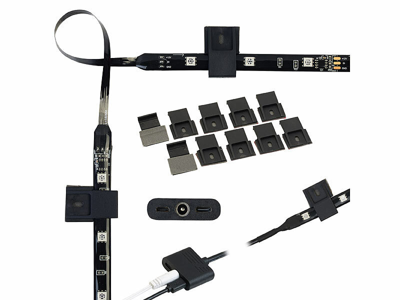 ; USB-WLAN-LED-Streifen-Set in RGB mit Sprach- & Soundsteuerung USB-WLAN-LED-Streifen-Set in RGB mit Sprach- & Soundsteuerung USB-WLAN-LED-Streifen-Set in RGB mit Sprach- & Soundsteuerung USB-WLAN-LED-Streifen-Set in RGB mit Sprach- & Soundsteuerung 