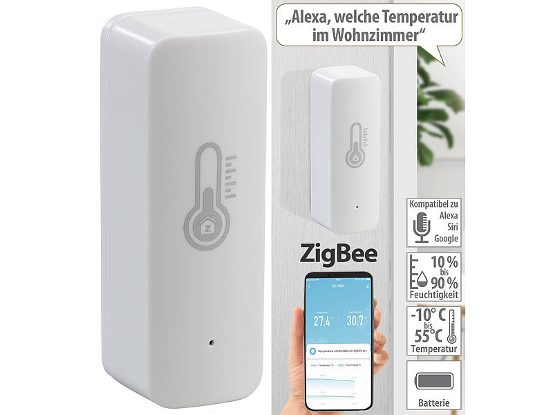 revolt WLAN-Steckdosen-Thermostat für 2 Geräte, Sensor, App