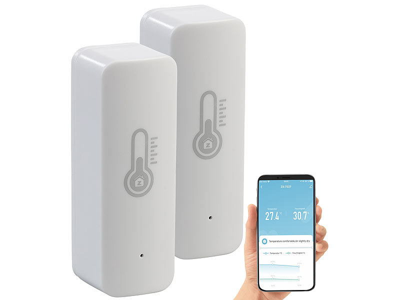 ; WLAN-Temperatur- & Luftfeuchtigkeits-Sensoren mit App-Auswertungen WLAN-Temperatur- & Luftfeuchtigkeits-Sensoren mit App-Auswertungen WLAN-Temperatur- & Luftfeuchtigkeits-Sensoren mit App-Auswertungen 