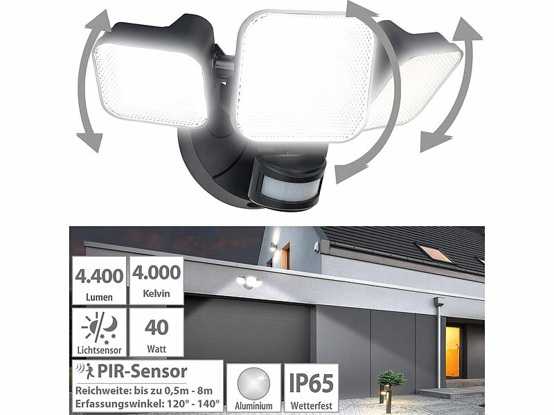 ; Wetterfester LED-Fluter (tageslichtweiß), LED-Fluter mit Bewegungsmelder (tageslichtweiß) Wetterfester LED-Fluter (tageslichtweiß), LED-Fluter mit Bewegungsmelder (tageslichtweiß) 