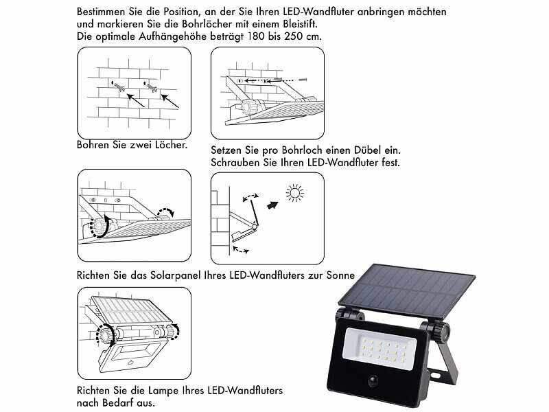 ; LED-Fluter mit Bewegungsmelder (tageslichtweiß) 