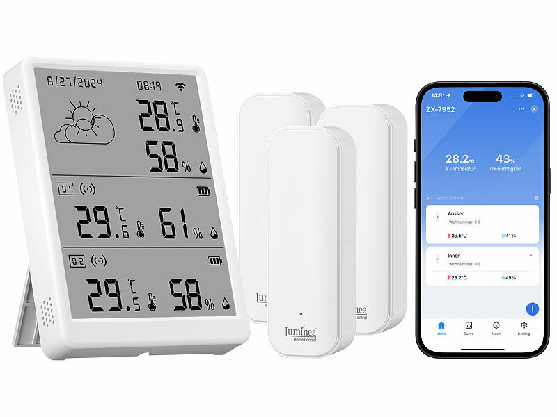 ; presa Wi-Fi, sensori di temperatura e umidità WiFi con analisi dell'app presa Wi-Fi, sensori di temperatura e umidità WiFi con analisi dell'app presa Wi-Fi, sensori di temperatura e umidità WiFi con analisi dell'app 