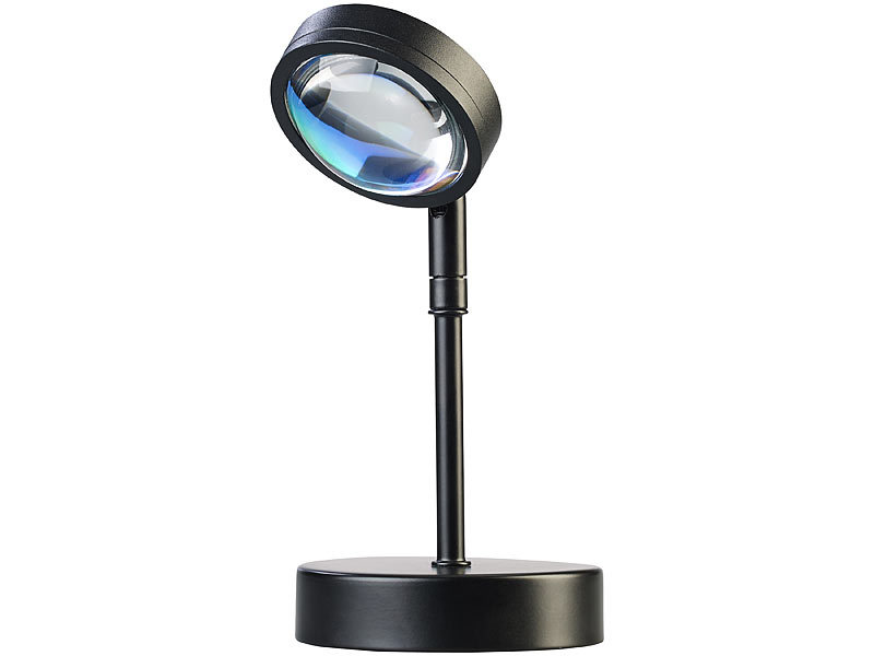 Luminea Home Control Smart RGB-Sonnenuntergangs-LED-Projektionslicht, 15 W,  180°, WLAN, App
