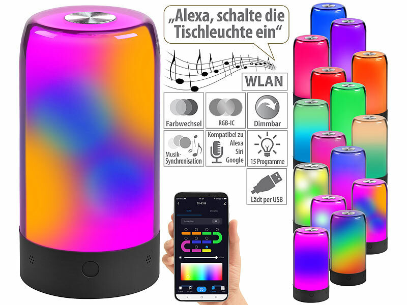 ; WLAN-LED-Steh-/Eck-Leuchten mit App 